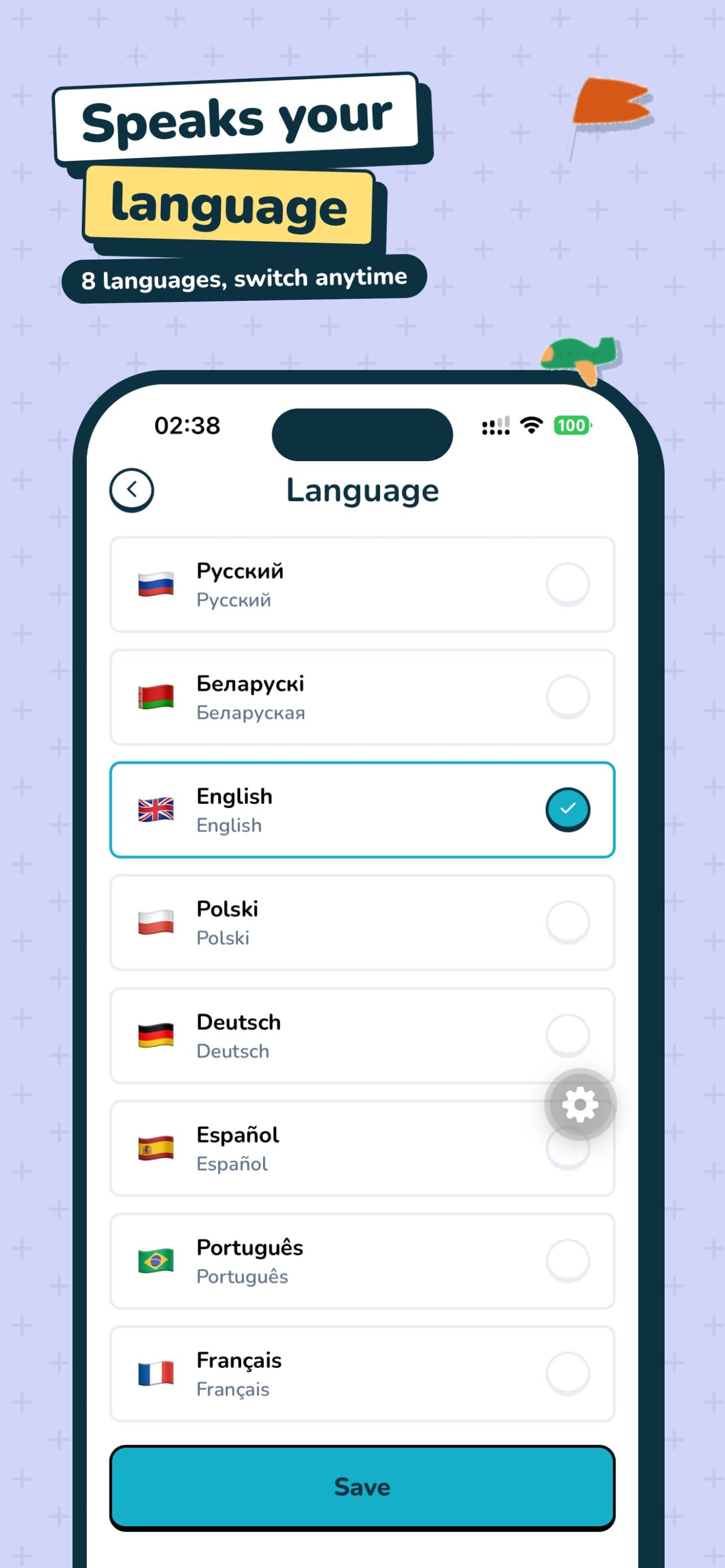 Eight languages